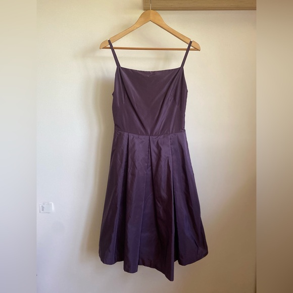 RALPH LAUREN Dusty Purple Pleated Formal Mini Dress with Black Petticoat - Picture 2 of 9